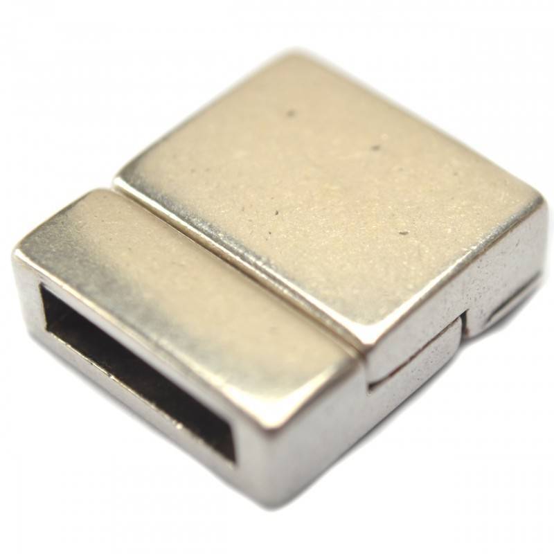 Magneetsluiting Ø13x2.5mm metaal zilver DQ 21x18mm-Kraaltjes van Renate