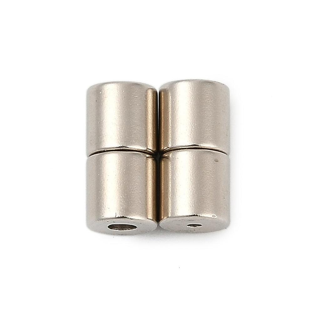 Magneetsluiting Ø1mm zilver 5mm- per stuk-bedels-Kraaltjes van Renate