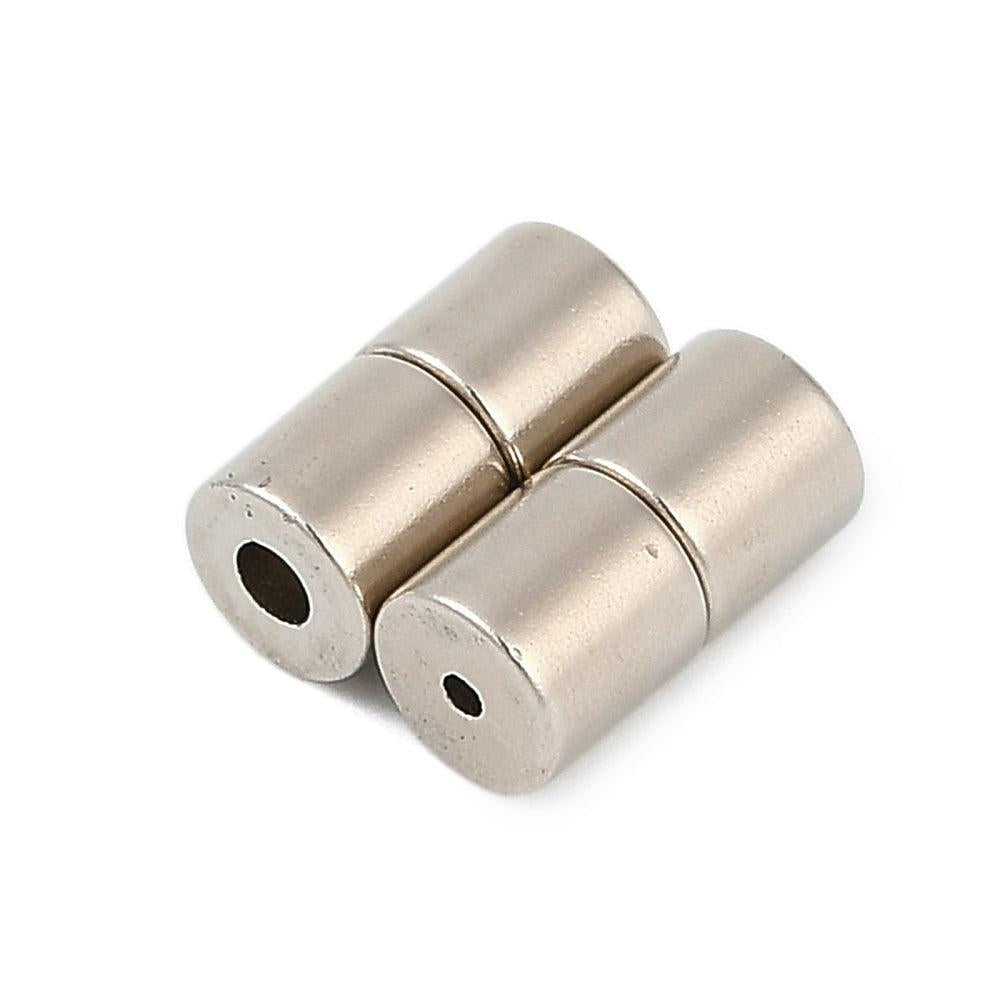Magneetsluiting Ø1mm zilver 5mm- per stuk-bedels-Kraaltjes van Renate