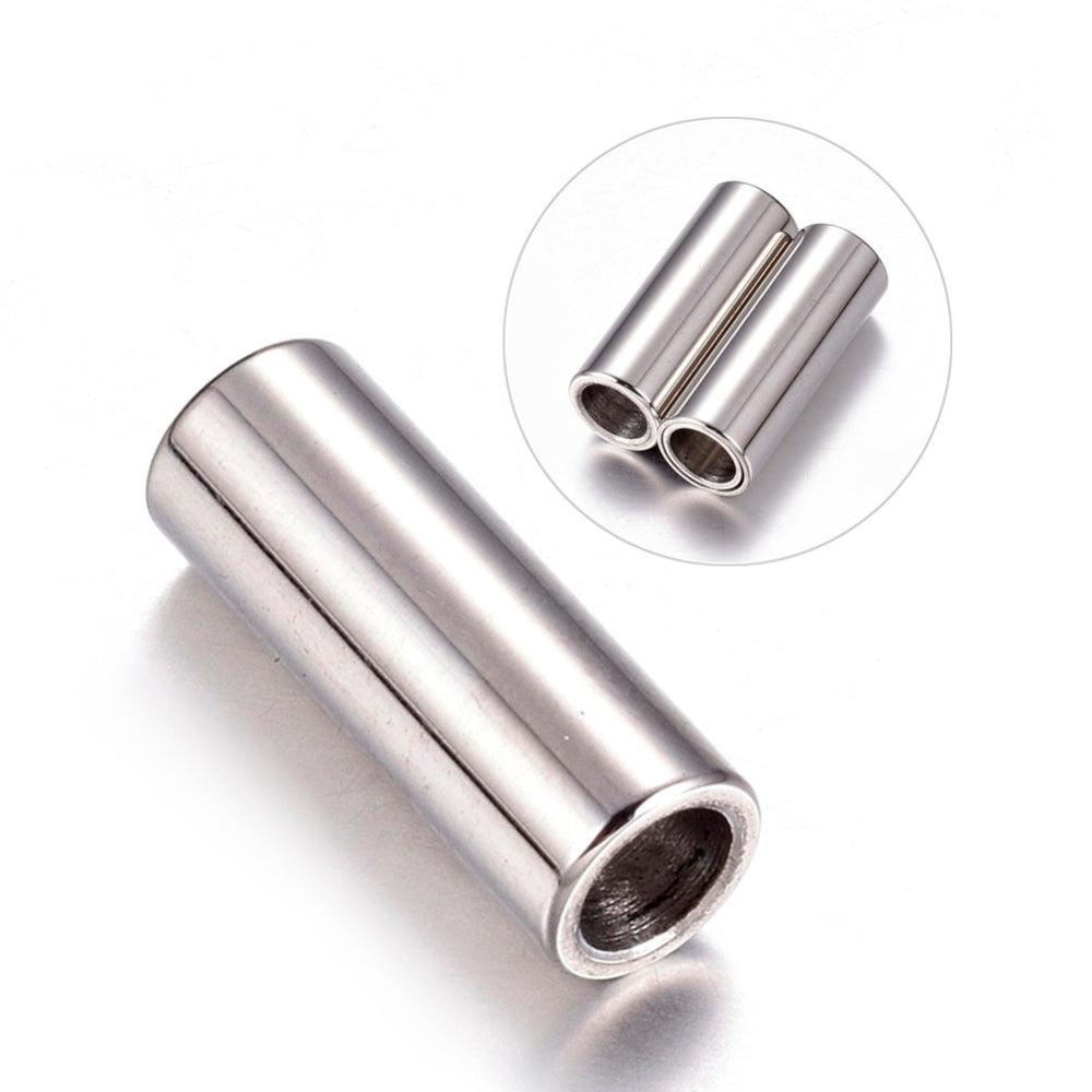 Magneetsluiting RVS zilver 16mm- per stuk-bedels-Kraaltjes van Renate