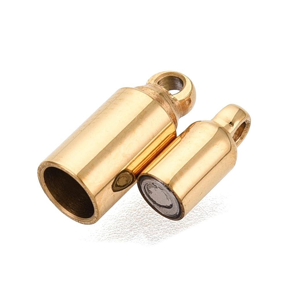 Magneetsluiting Tube Goud RVS 12mm - per stuk-Sluitingen-Kraaltjes van Renate
