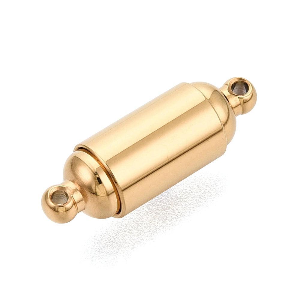 Magneetsluiting Tube Premium RVS Goud 22x7.5mm - per stuk-Sluitingen-Kraaltjes van Renate