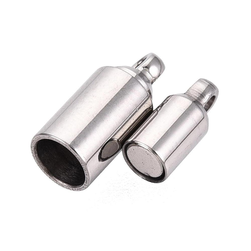Magneetsluiting Tube RVS Zilver 12x4mm - per stuk-Sluitingen-Kraaltjes van Renate
