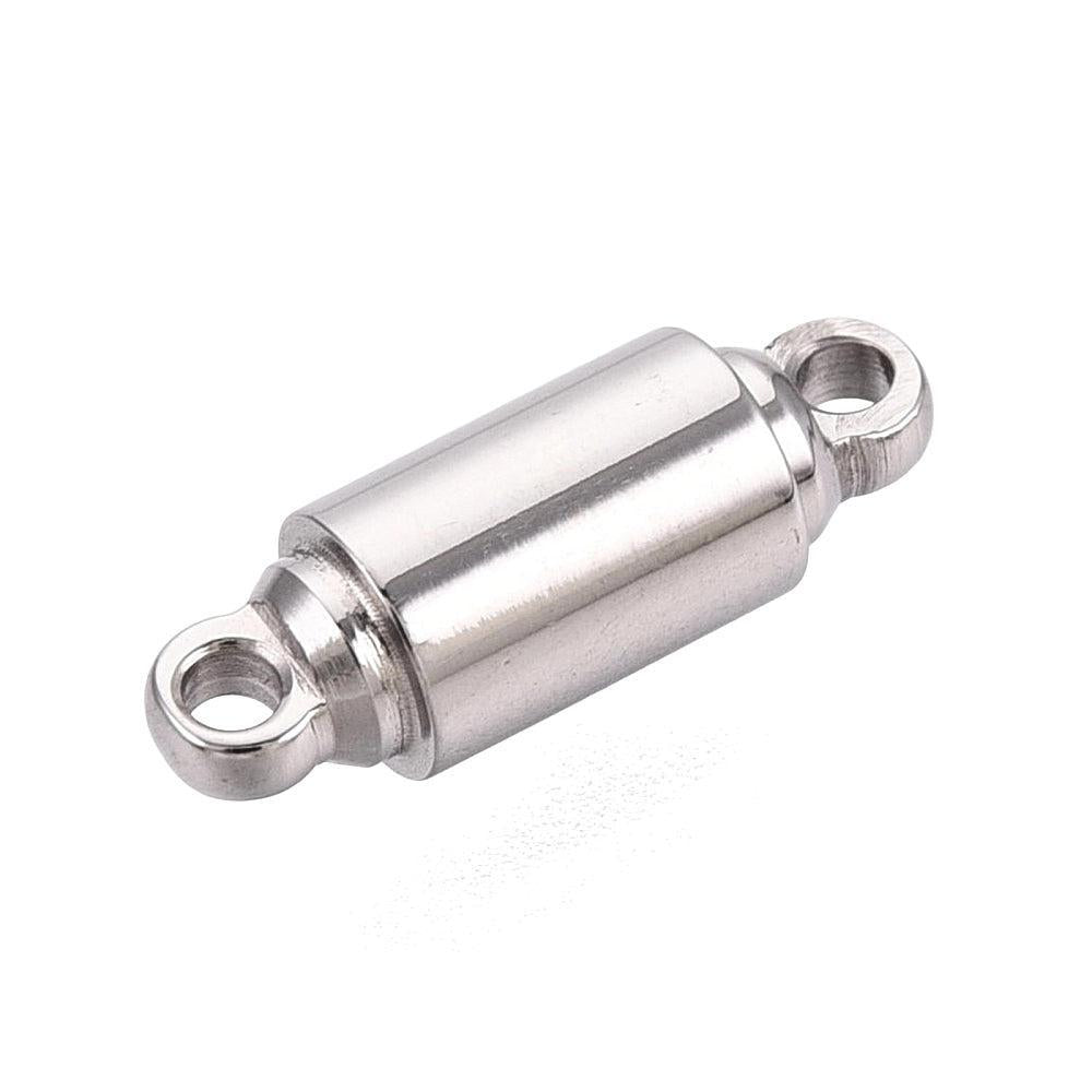 Magneetsluiting Tube RVS Zilver 12x4mm - per stuk-Sluitingen-Kraaltjes van Renate