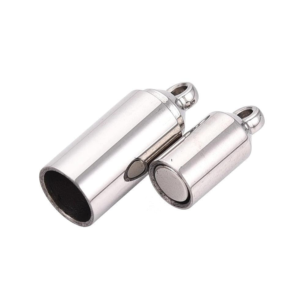 Magneetsluiting Tube RVS Zilver 16x5mm - per stuk-Sluitingen-Kraaltjes van Renate
