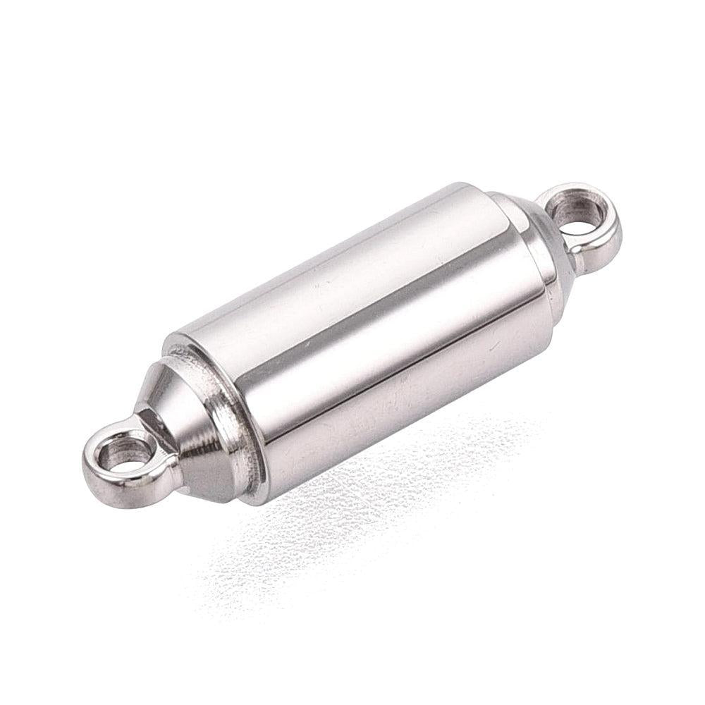Magneetsluiting Tube RVS Zilver 16x5mm - per stuk-Sluitingen-Kraaltjes van Renate