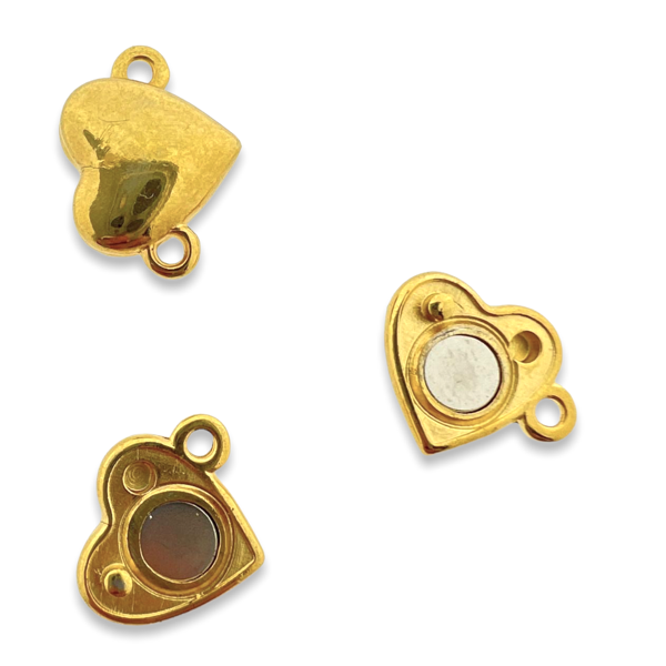 Magneetsluiting hart goud 15mm DQ- per stuk-sluitingen-Kraaltjes van Renate