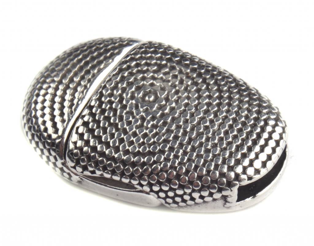 Magneetsluiting ovaal cirkels Ø10x2mm Zilver DQ-Kraaltjes van Renate