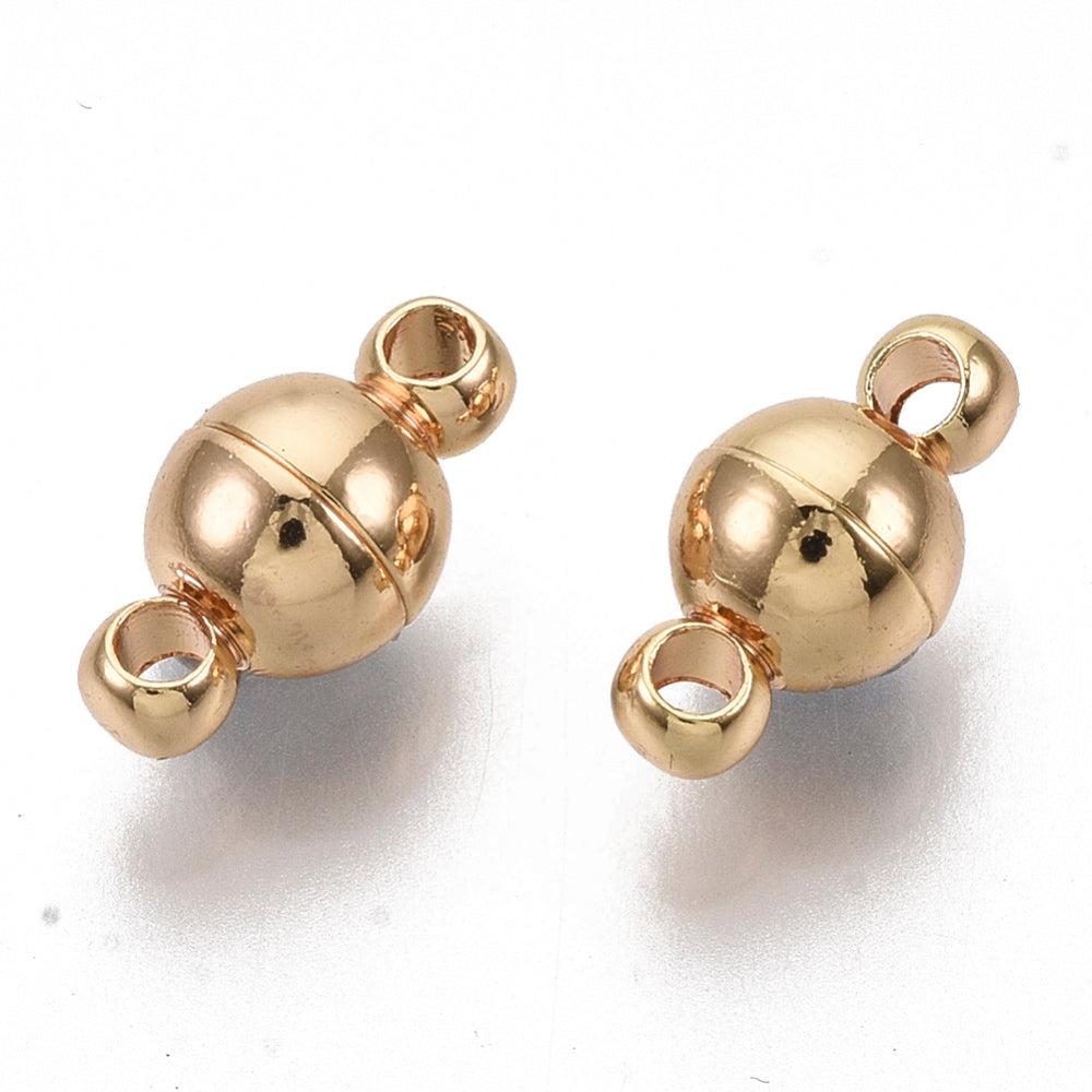 Magneetsluiting rond Goud 18K Gold plated 12x6mm-sluitingen-Kraaltjes van Renate
