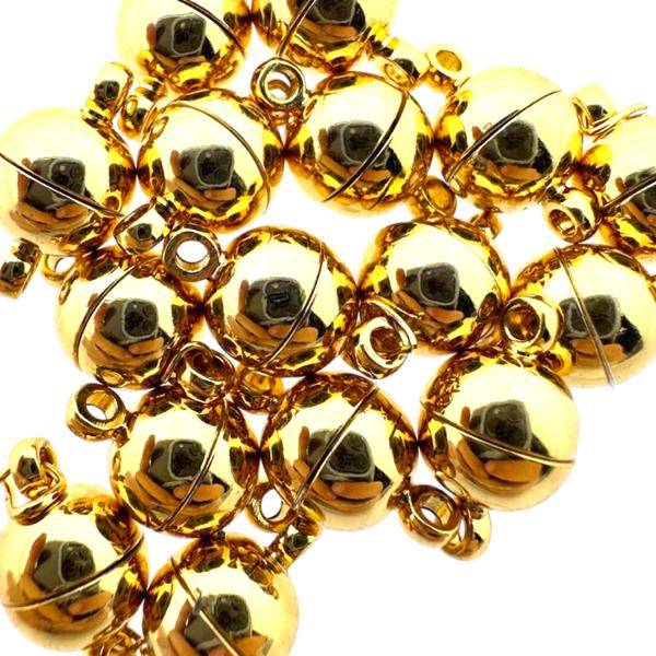 Magneetsluiting rond goud 24K 14.5x8mm-sluitingen-Kraaltjes van Renate
