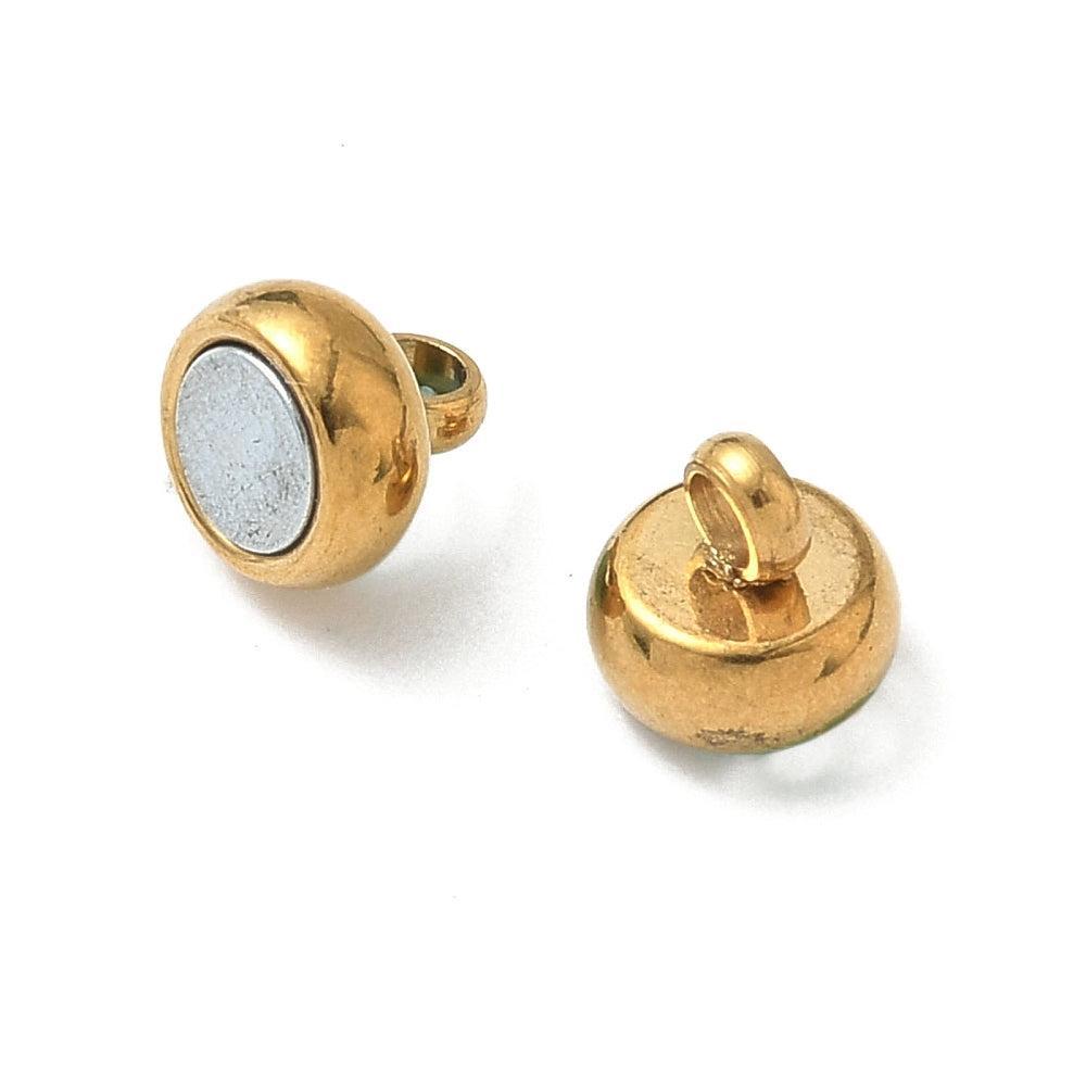 Magneetsluiting rondelle RVS goud 11mm-Onderdelen-Kraaltjes van Renate