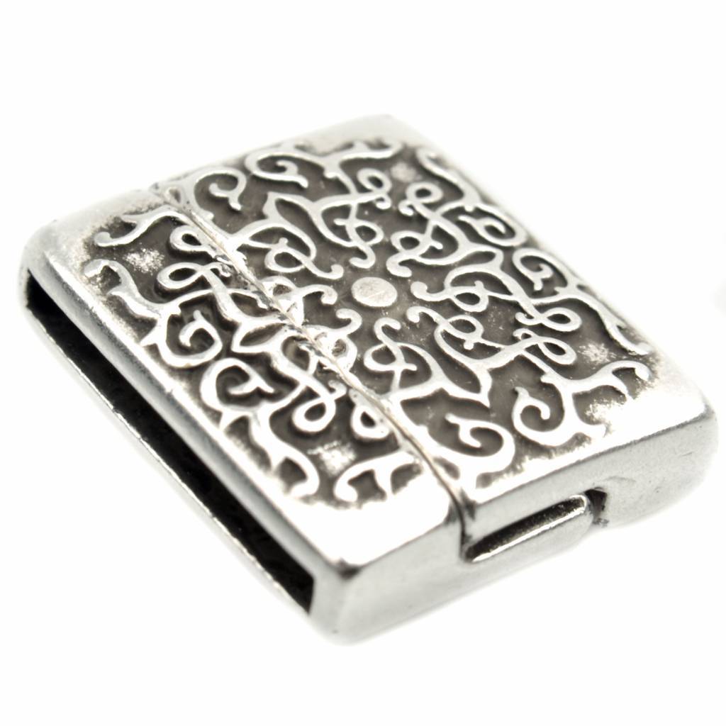 Magneetsluiting swirl design Ø20x2mm Zilver DQ 22x19mm-Kraaltjes van Renate