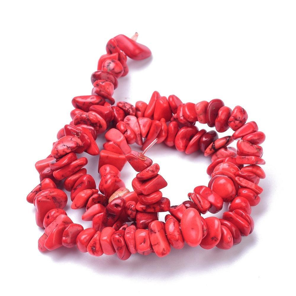 Magnesiet Chip Rood 6-10mm - per 5 gram-Kralen-Kraaltjes van Renate