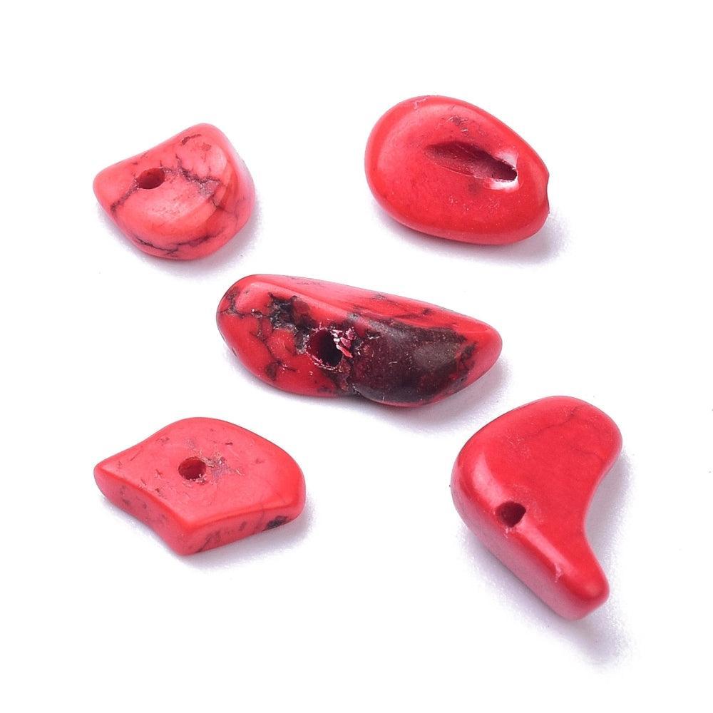 Magnesiet Chip Rood 6-10mm - per 5 gram-Kralen-Kraaltjes van Renate