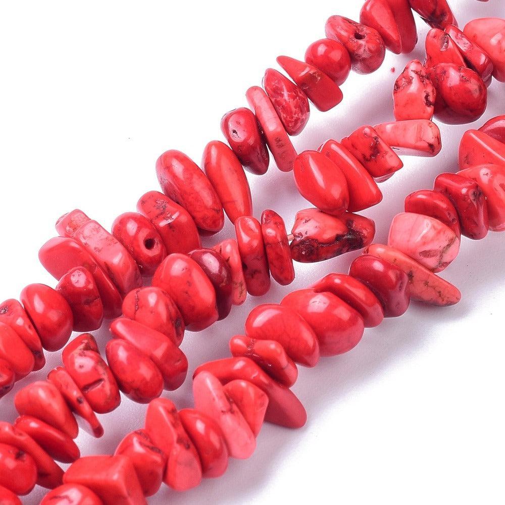 Magnesiet Chip Rood 6-10mm - per 5 gram-Kralen-Kraaltjes van Renate