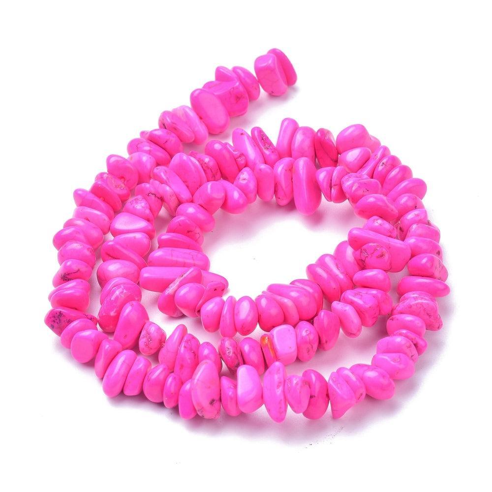Magnesiet Kralen Chips Magenta Roze 6-10mm - per 5 gram-Kralen-Kraaltjes van Renate