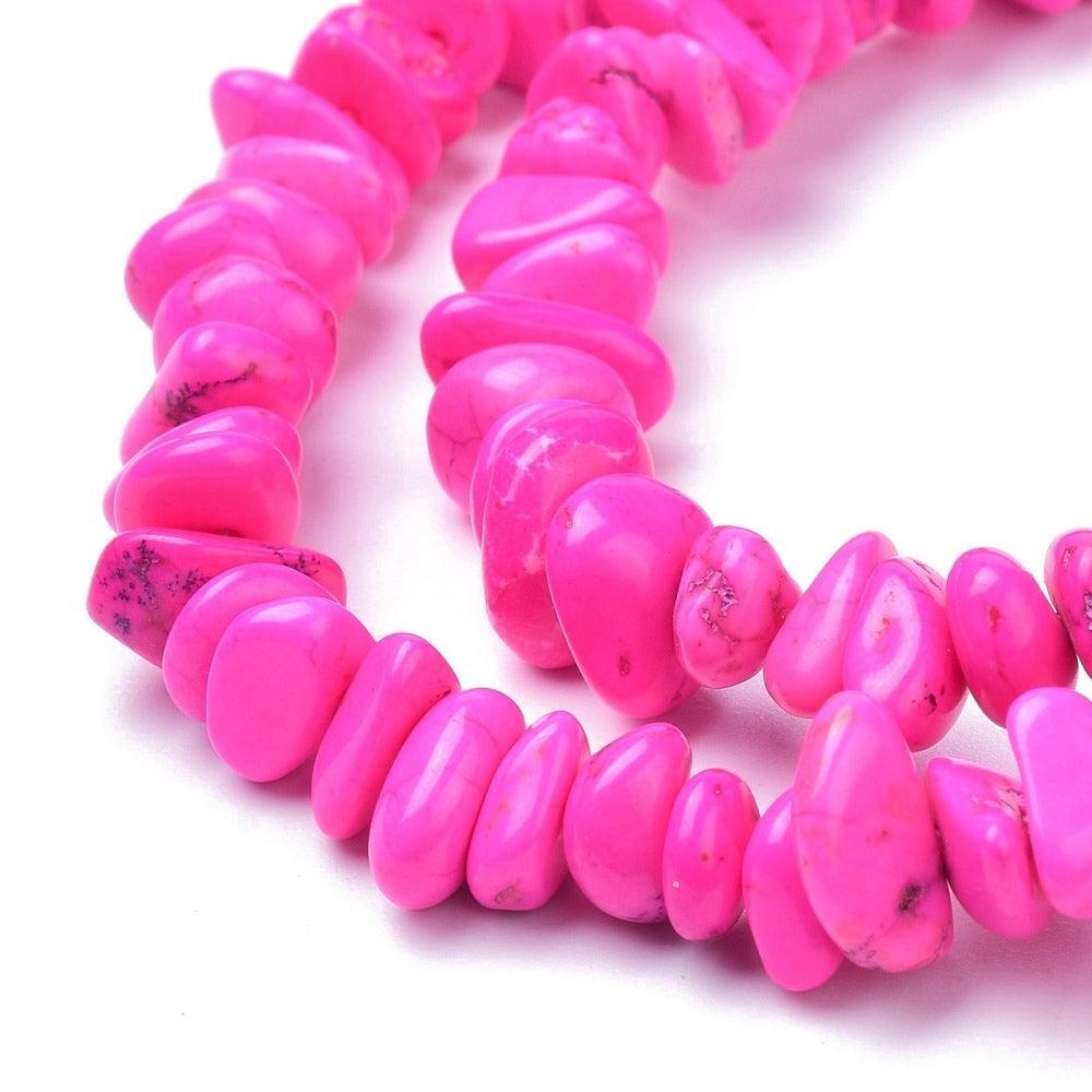 Magnesiet Kralen Chips Magenta Roze 6-10mm - per 5 gram-Kralen-Kraaltjes van Renate