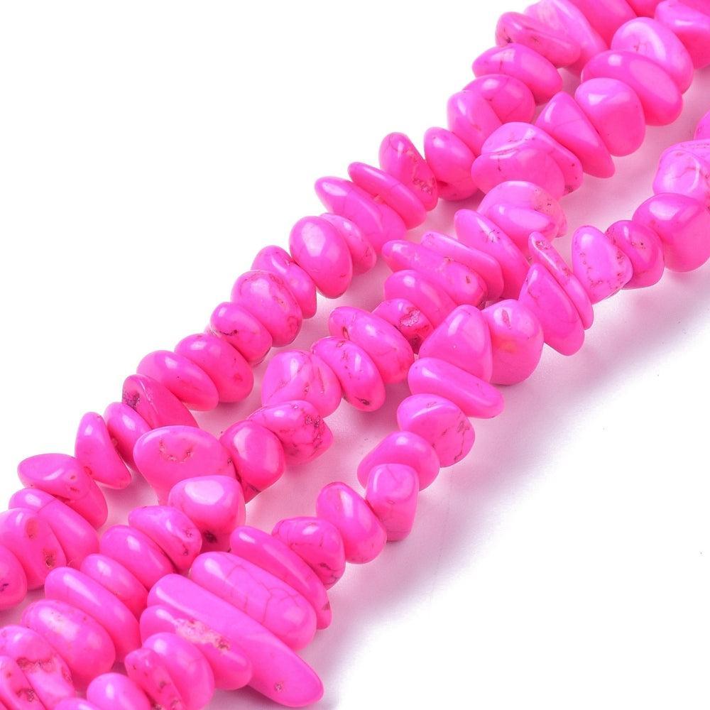 Magnesiet Kralen Chips Magenta Roze 6-10mm - per 5 gram-Kralen-Kraaltjes van Renate