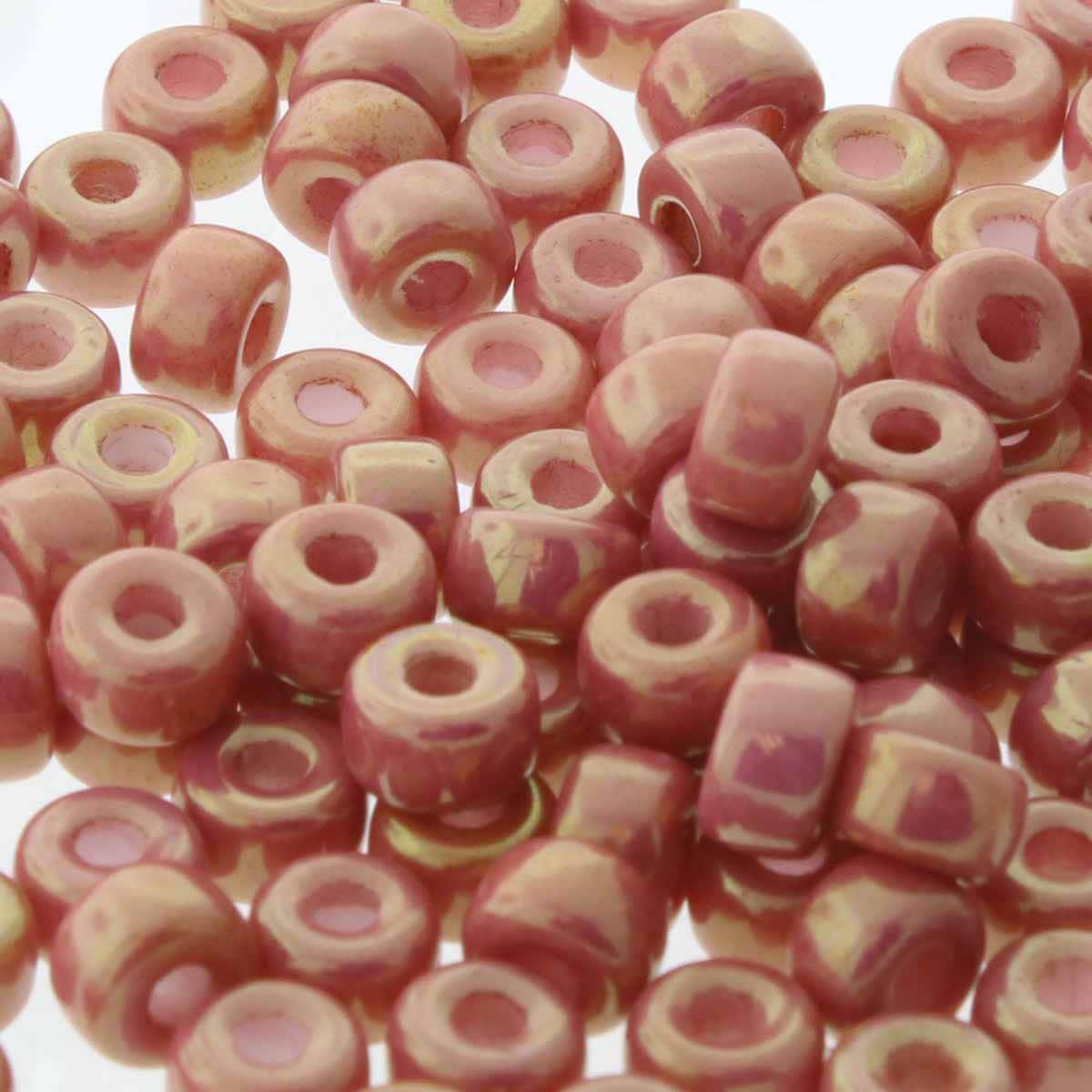Matubo kralen Ø2mm Chalk red luster 2/0 (6mm) - ±22 stuks-Kralen-Kraaltjes van Renate