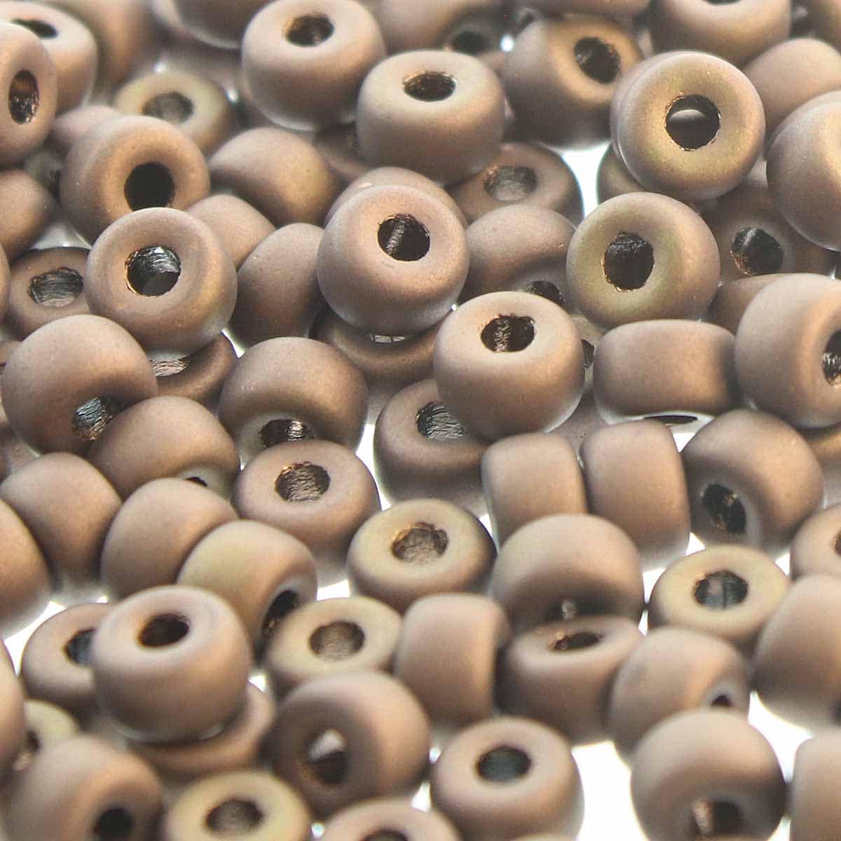 Matubo kralen Ø2mm Jet mat bronze 2/0 (6mm) - ±22 stuks-Kralen-Kraaltjes van Renate