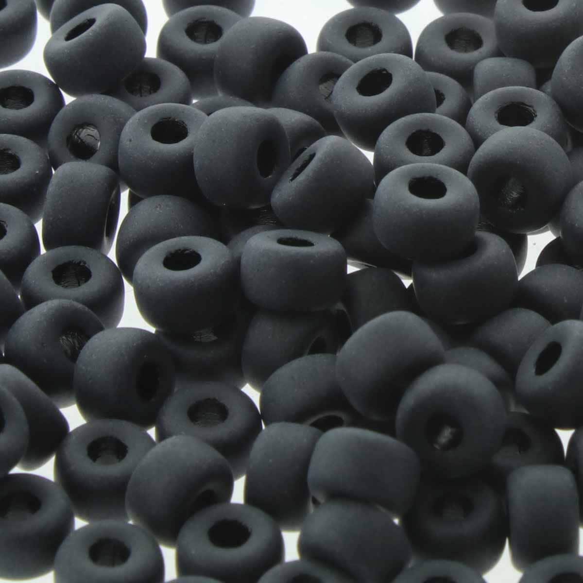 Matubo kralen Ø2mm Mat zwart 2/0 (6mm) - ±22 stuks-Kralen-Kraaltjes van Renate