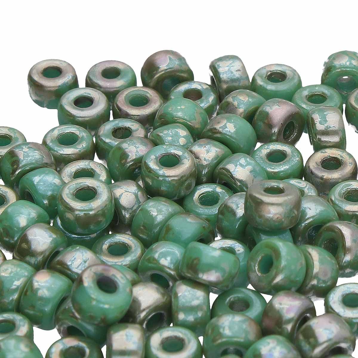 Matubo kralen Ø2mm Turquoise green rembrandt 2/0 (6mm) - ±22 stuks-Kralen-Kraaltjes van Renate