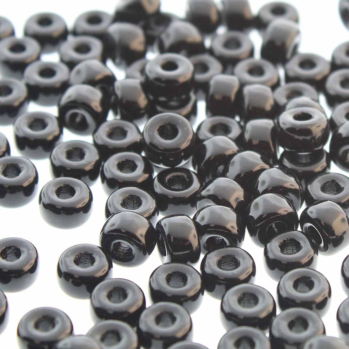 Matubo kralen Ø2mm Zwart 2/0 (6mm) - ±22 stuks-Kralen-Kraaltjes van Renate
