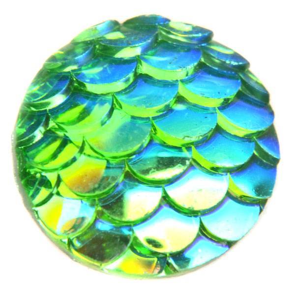 Mermaid arcyl cabochon Groen AB 12mm-Kraaltjes van Renate
