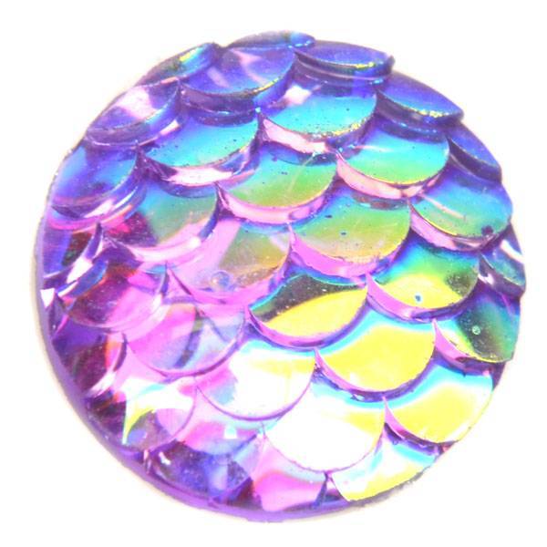 Mermaid arcyl cabochon Paars AB 12mm-Kraaltjes van Renate
