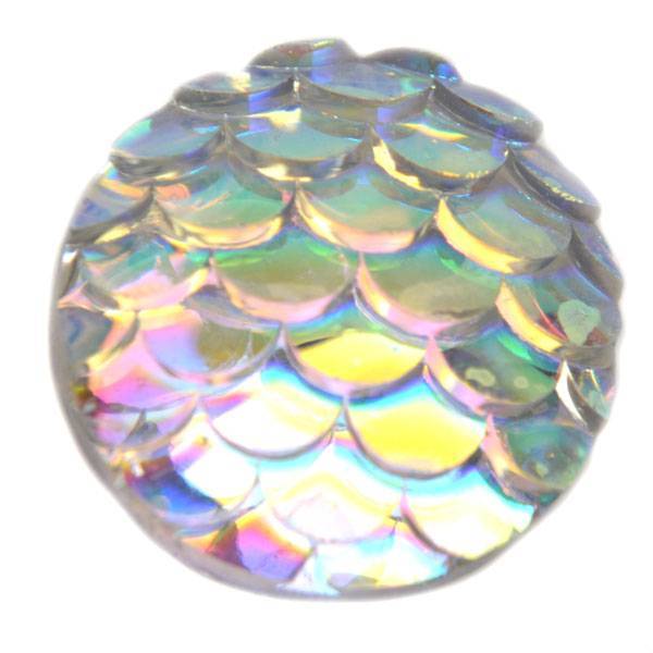 Mermaid arcyl cabochon Wit AB 12mm-Kraaltjes van Renate