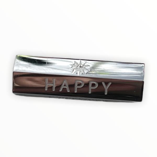 Message beads hexagon Dreamer happy RVS zilver 25x9mm-Kraaltjes van Renate