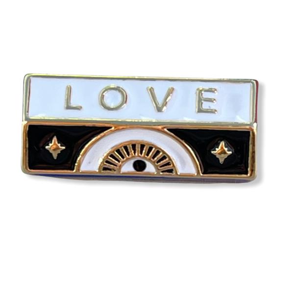 Message beads hexagon Love 18K gold plated 22x10mm-Kraaltjes van Renate