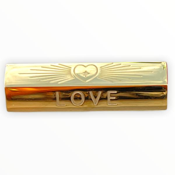 Message beads hexagon Love pearl RVS goud 25x9mm-Kraaltjes van Renate