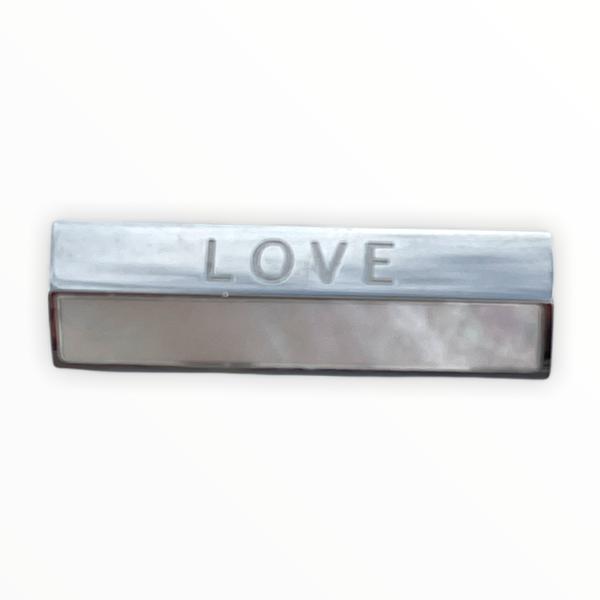 Message beads hexagon Love pearl RVS zilver 25x9mm-Kraaltjes van Renate