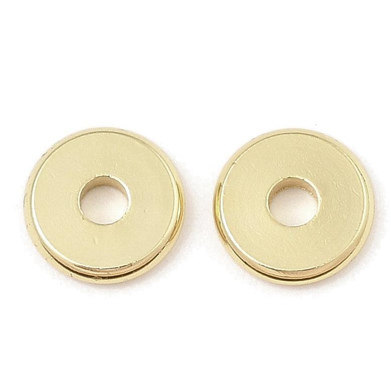 Messing Spacer Kraaltje Plat Rond Goud 4x1mm - per stuk-Kralen-Kraaltjes van Renate