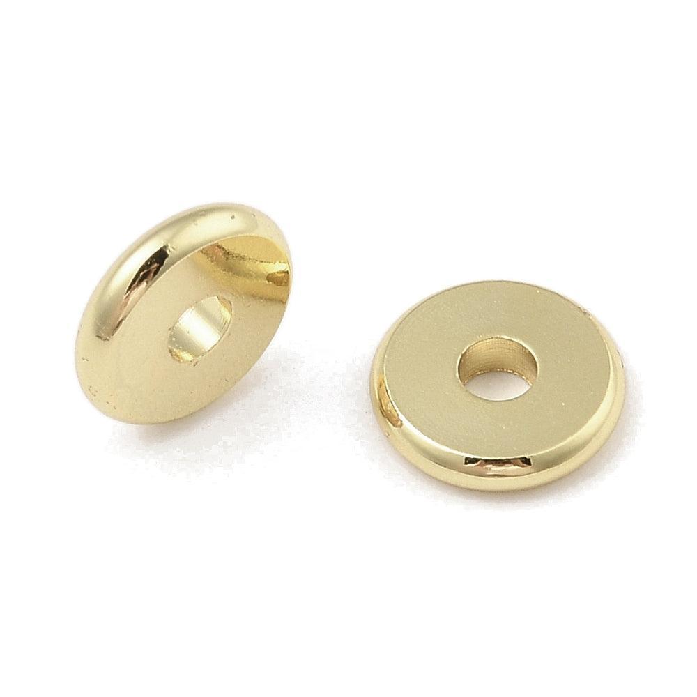 Messing Spacer Kraaltje Plat Rond Goud 4x1mm - per stuk-Kralen-Kraaltjes van Renate
