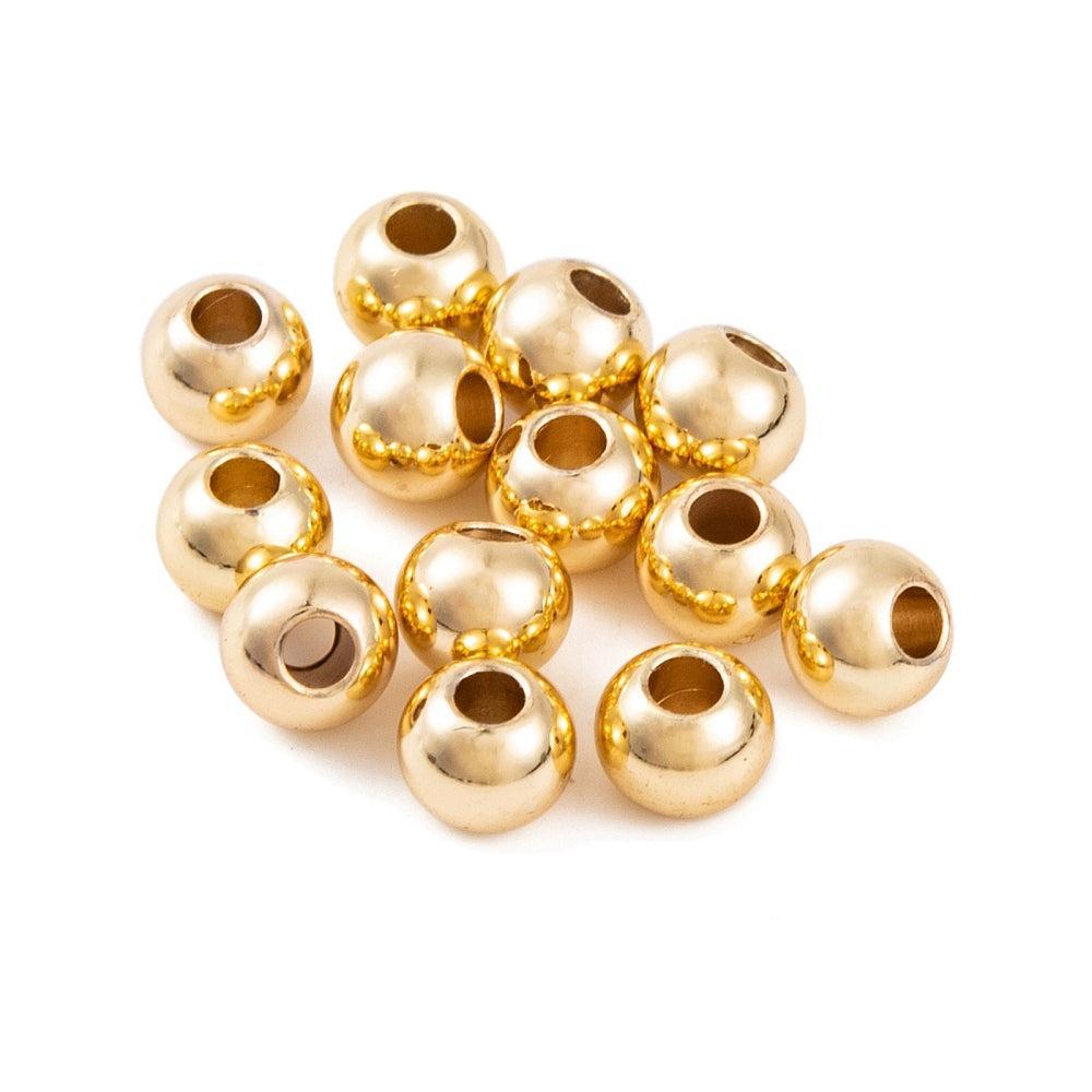 Messing Spacer Kralen Rond Goud 4x3mm - per zakje (25 stuks)-Kralen-Kraaltjes van Renate
