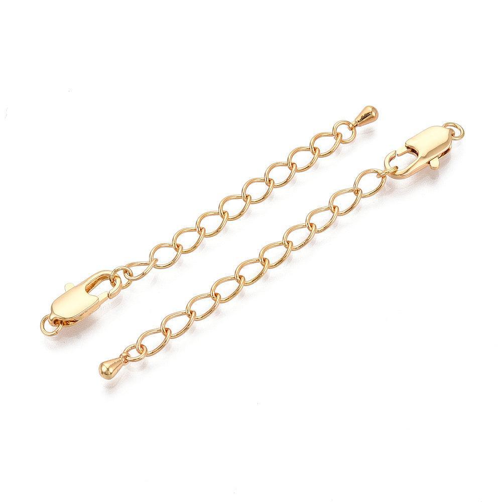 Messing Verlengketting met Sluiting Goud 73mm - per stuk-Onderdelen-Kraaltjes van Renate