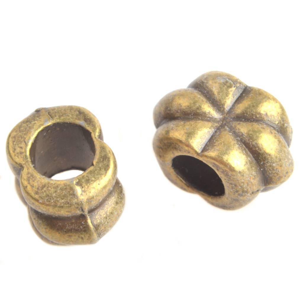 Metaal kraal bloem Ø5mm Brons 12x8mm-Kraaltjes van Renate