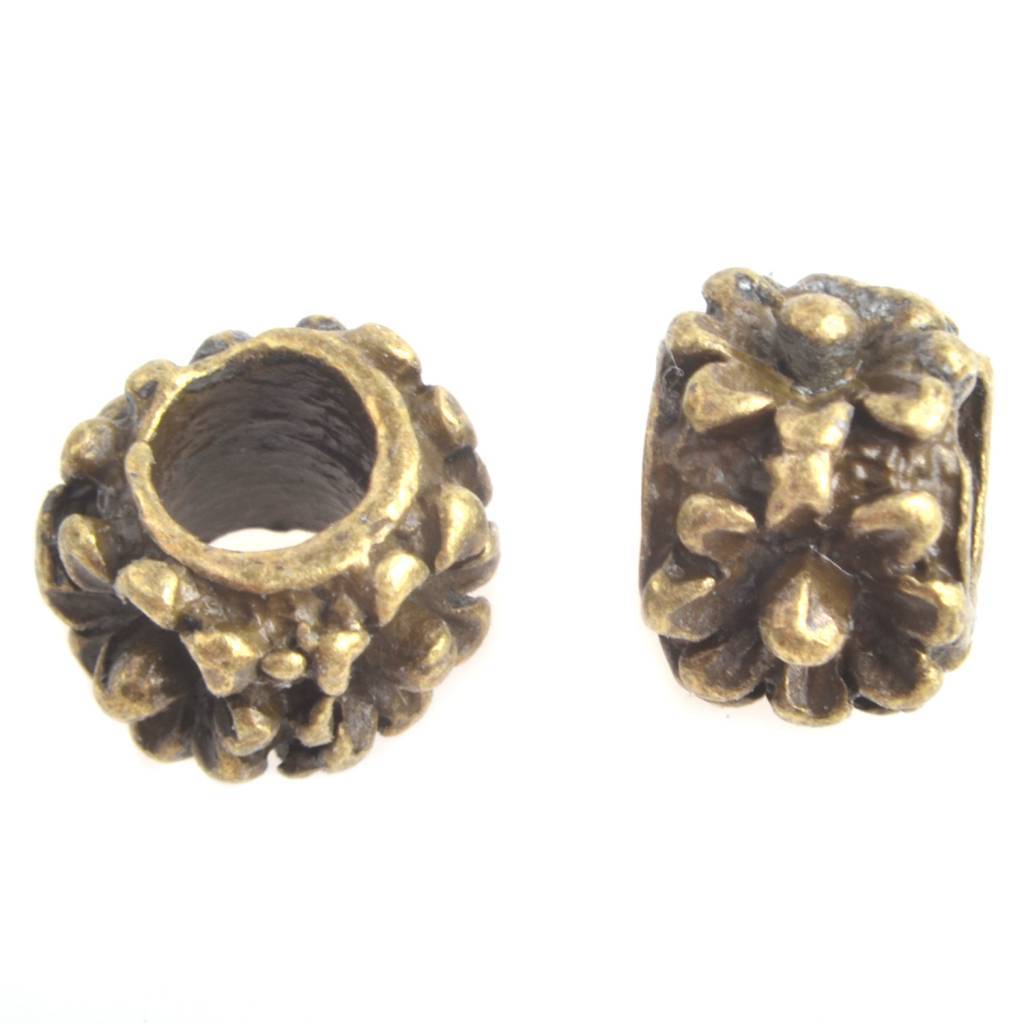 Metaal kraal bloemen Ø4.5mm Brons 11x7mm-Kraaltjes van Renate