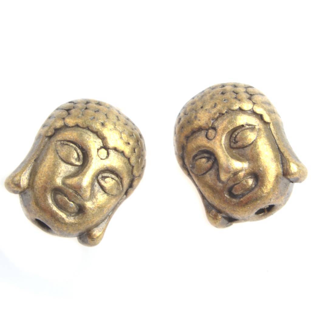 Metaal kraal buddha Brons 11x9mm-Kraaltjes van Renate