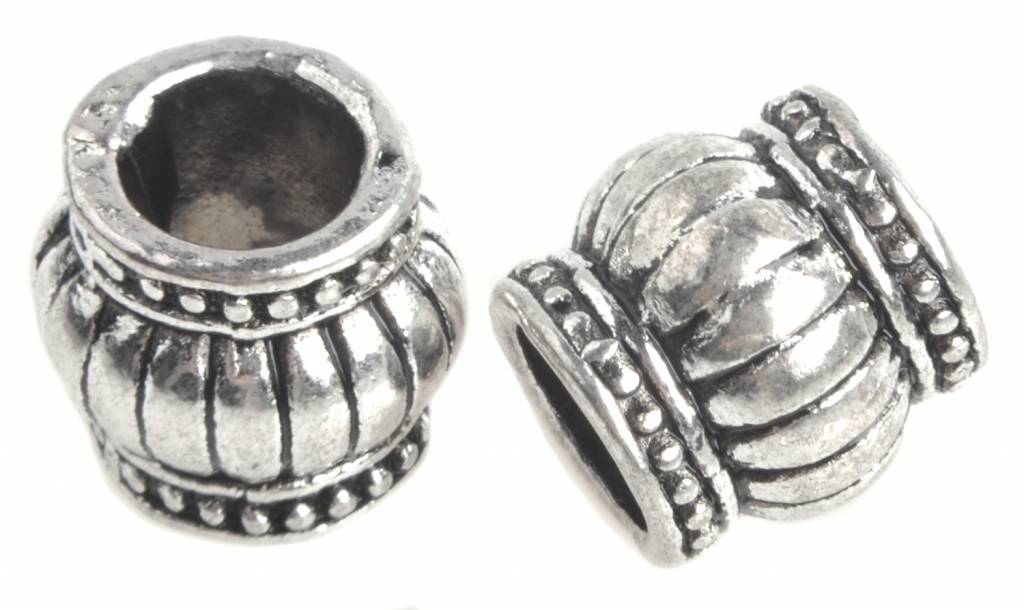 Metaal kraal lantaarn Ø5mm Zilver 9mm - 6 stuks-Kraaltjes van Renate