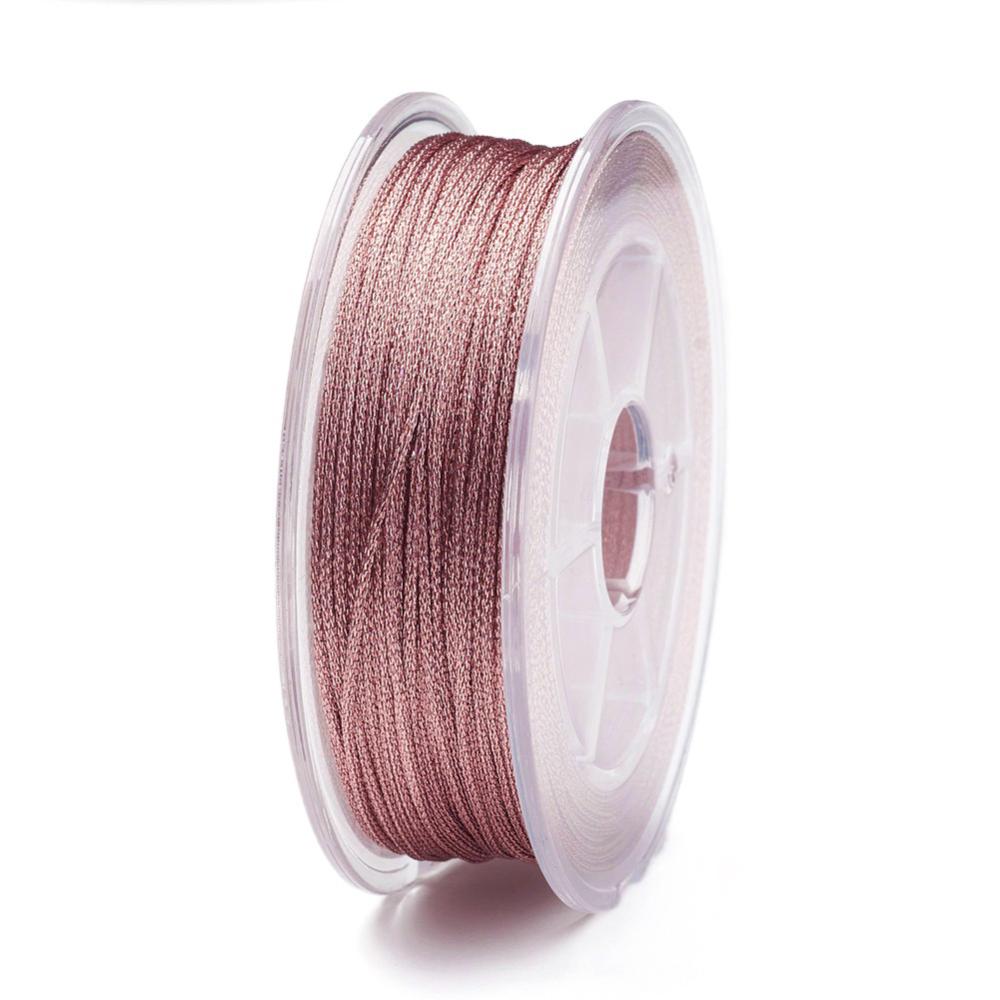 Metallic koord 1mm Oud roze - 3 meter-koord-Kraaltjes van Renate