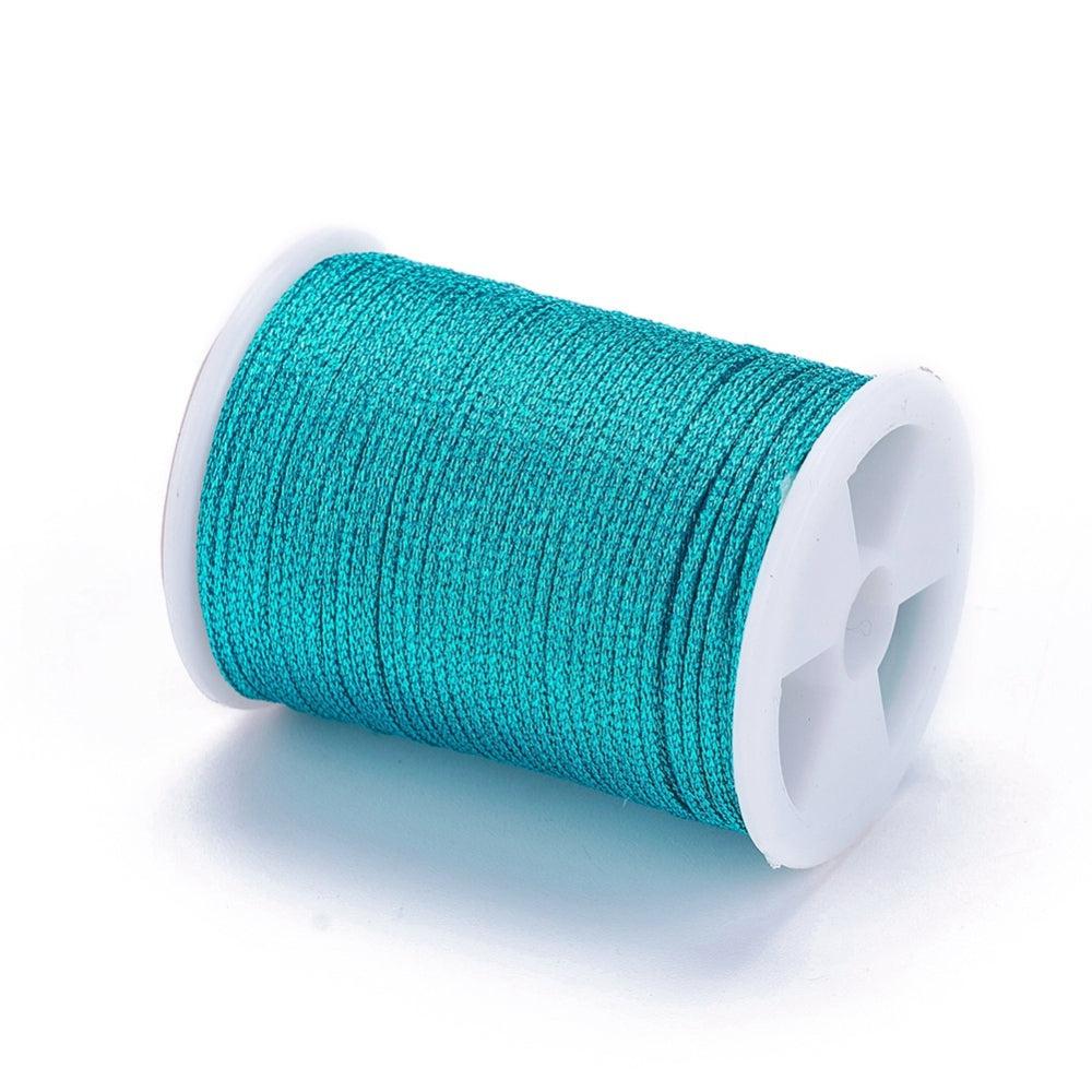 Metallic koord 1mm klosje Blauw - 6,5 meter-koord-Kraaltjes van Renate
