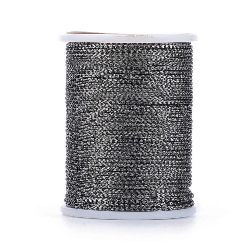 Metallic koord 1mm klosje Dark grey - 6,5 meter-koord-Kraaltjes van Renate