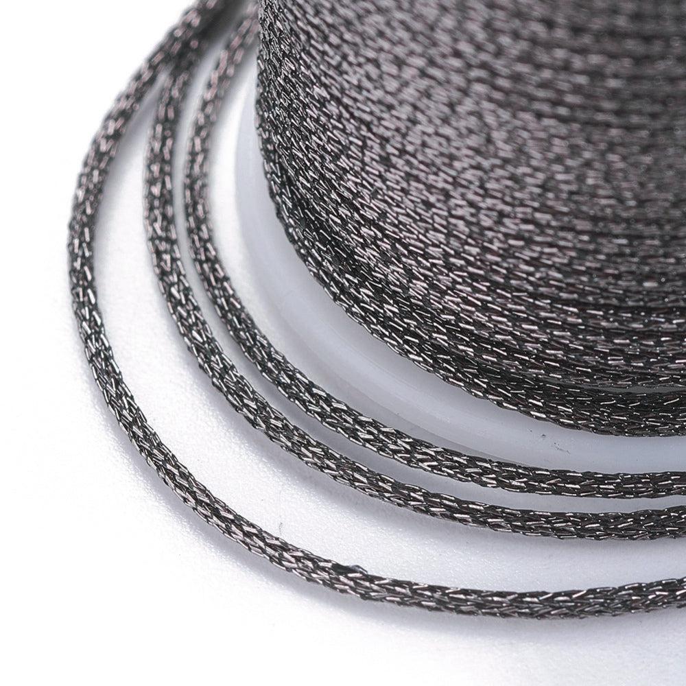 Metallic koord 1mm klosje Dark grey - 6,5 meter-koord-Kraaltjes van Renate