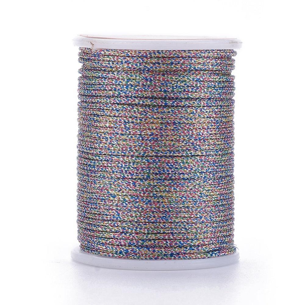 Metallic koord 1mm klosje Multicolor - 6,5 meter-koord-Kraaltjes van Renate