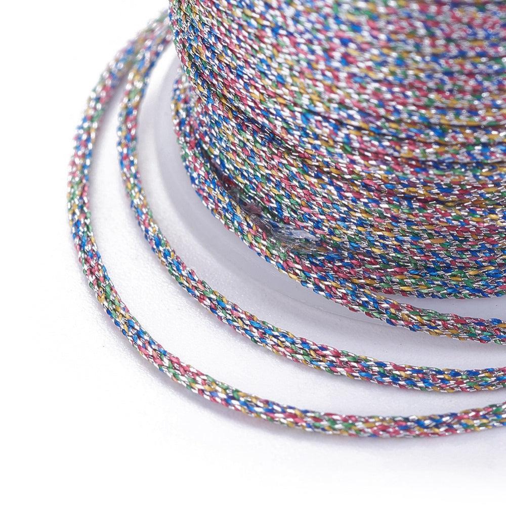 Metallic koord 1mm klosje Multicolor - 6,5 meter-koord-Kraaltjes van Renate