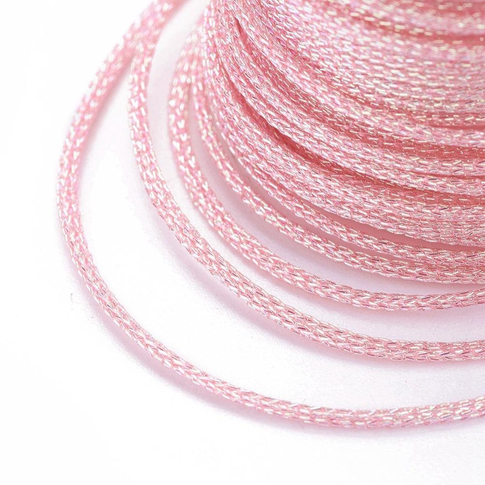 Metallic koord 1mm klosje Pink - 6,5 meter-koord-Kraaltjes van Renate