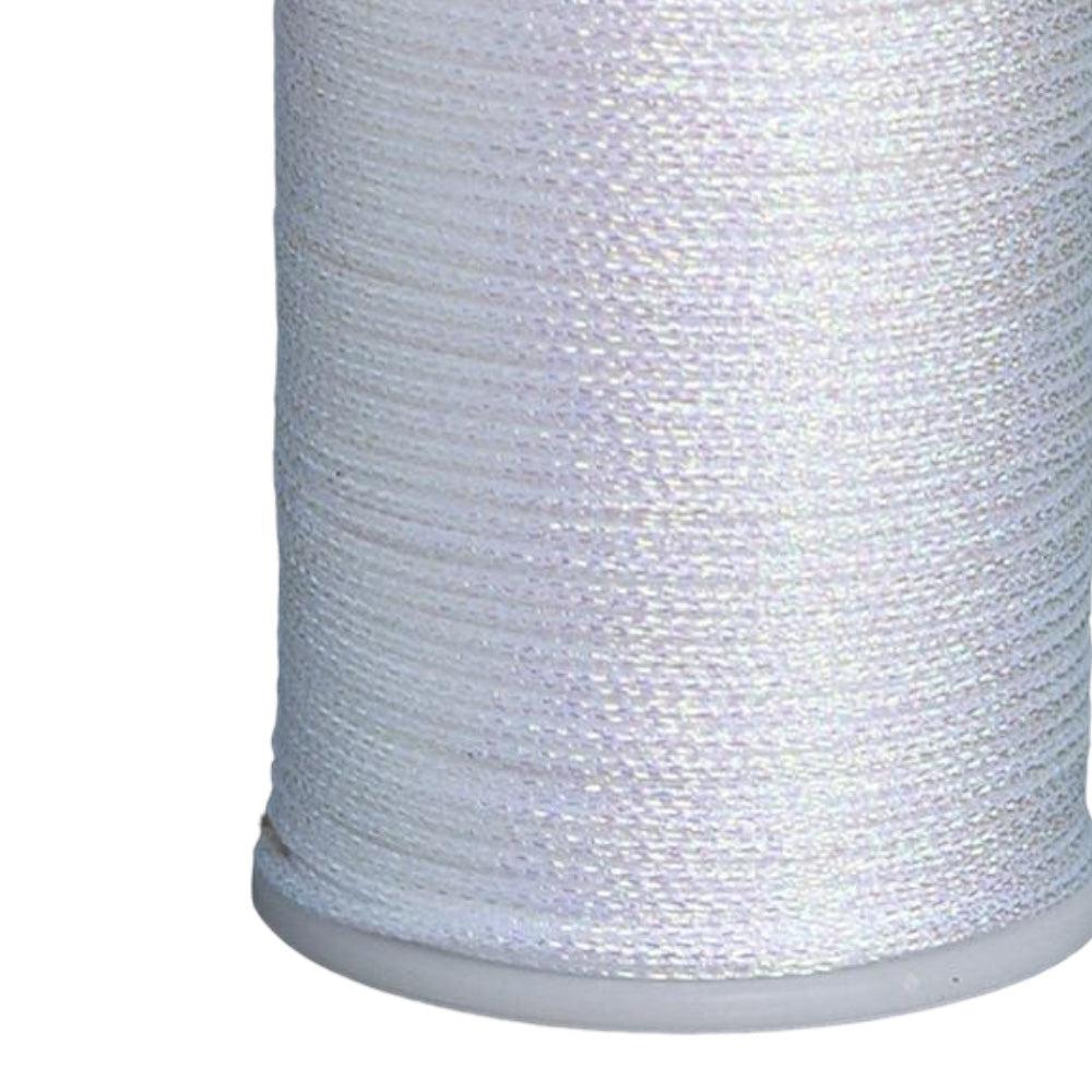 Metallic koord 1mm klosje Rainbow wit - 6,5 meter-koord-Kraaltjes van Renate